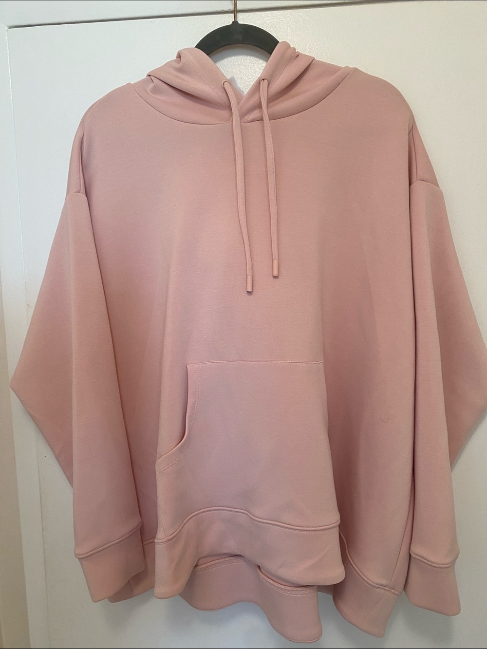 Wynne Layers Relaxed Scoop-Neck Pullover Hoodie - Dusty Pink 1X